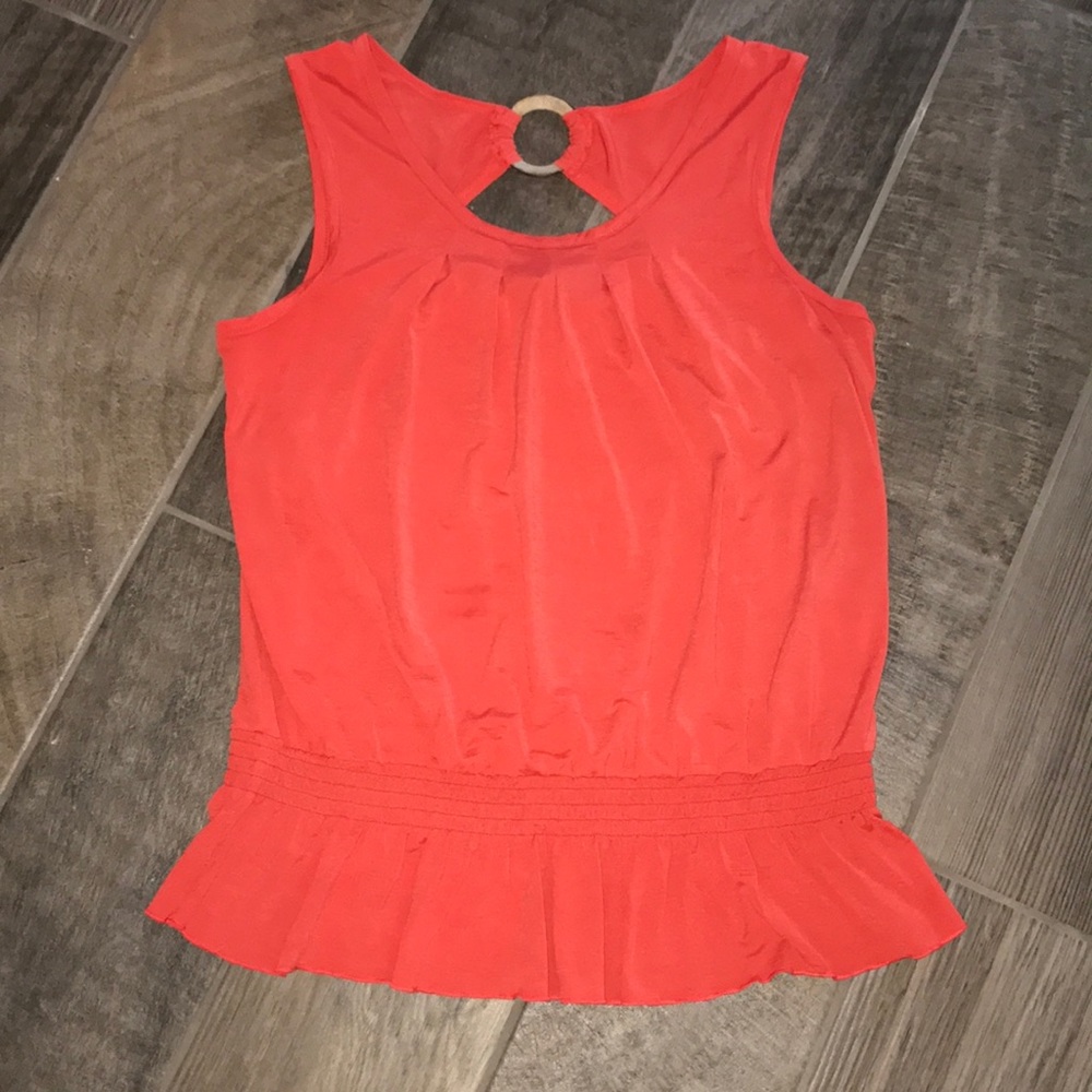 Orange Sleeveless Blouse